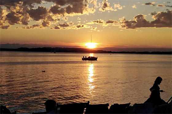 ... der Sonnenuntergang am Chiemsee ...