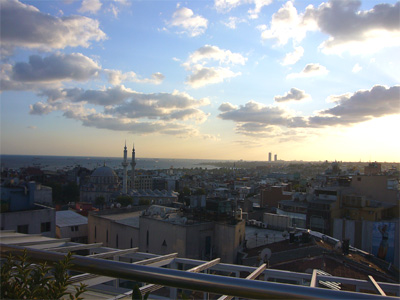 Istanbul - Fantastischer View von der Dachtereasse unseres Hotels