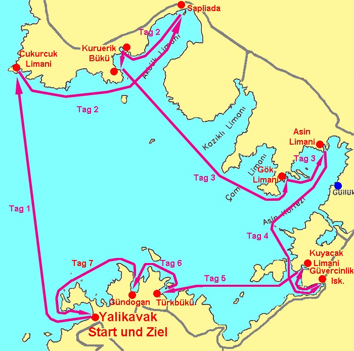Seekarten vom Segeltörn Herbst 2011